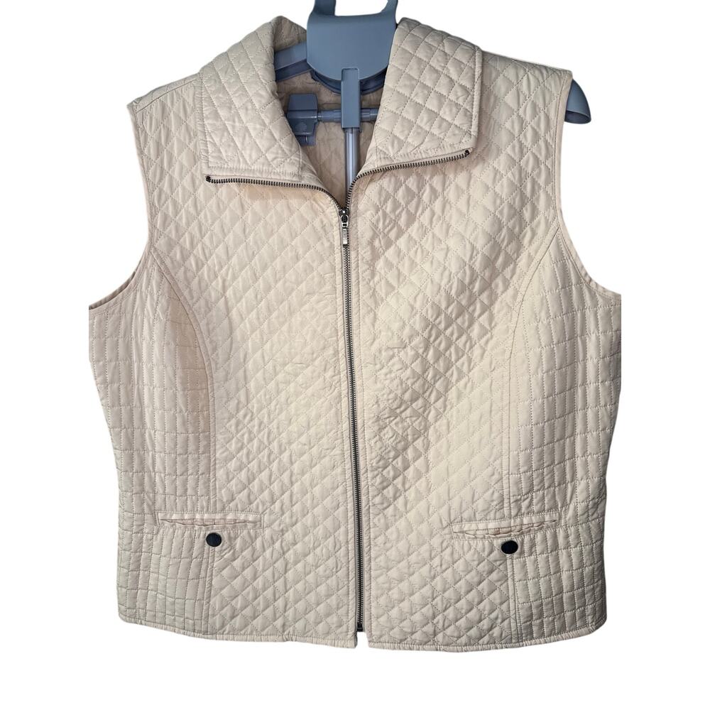 Southern Lady Cream Vest Women's Size XL Full Zipper Closure